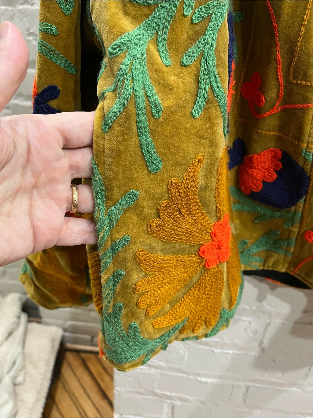 Moving Sale!! Embroidered Velvet Jacket - Picture 5 of 6